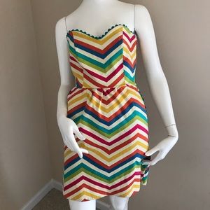 Judith March colorful strapless dress M